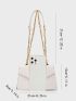 Crocodile Embossed Square Bag Flap Small Elegant