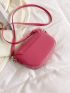 Minimalist Saddle Bag Small Flap Neon Pink