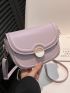 Minimalist Saddle Bag Small Flap Purple