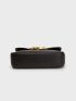 Minimalist Square Bag Metal Decor Flap Black