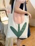 Flower Graphic Shopper Bag Medium Preppy