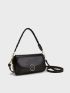 Minimalist Square Bag Small Flap Black