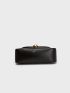 Minimalist Square Bag Small Flap Black