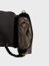 Minimalist Square Bag Small Flap Black