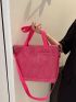 Minimalist Shopper Bag Corduroy Small Neon Pink