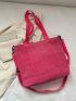 Minimalist Shopper Bag Corduroy Small Neon Pink