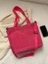 Minimalist Shopper Bag Corduroy Small Neon Pink