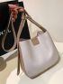 Minimalist Bucket Bag Contrast Binding With Inner Pouch