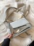 Minimalist Saddle Bag Metallic Silver