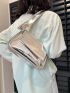 Minimalist Saddle Bag Metallic Silver