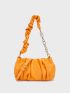 Minimalist Ruched Bag Small Neon Orange