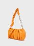 Minimalist Ruched Bag Small Neon Orange