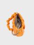 Minimalist Ruched Bag Small Neon Orange