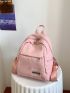 Letter Patch Decor Classic Backpack Mini Pink