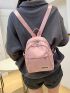 Letter Patch Decor Classic Backpack Mini Pink