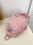 Letter Patch Decor Classic Backpack Mini Pink