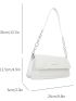 Letter Graphic Baguette Bag Medium White