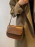 Minimalist Saddle Bag Small Flap Brown