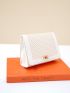 Colorblock Square Bag Mini Flap Twist Lock White