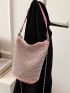 Studded Decor Bucket Bag Mini Pink