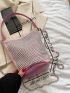 Studded Decor Bucket Bag Mini Pink