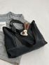 Minimalist Shopper Bag With Bag Charm Oversized