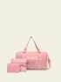 3pcs Bag Sets Duffel Clutch Bag Purse Sporty Letter Graphic For Travel