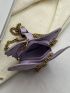 Mini Butterfly Design Novelty Chain Buckle Decor Purple