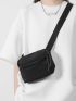 Mini Fanny Pack Black Zipper Polyamide Adjustable-strap For Daily Life