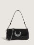 Moon Design Flap Baguette Bag Chain Fashion