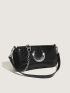 Moon Design Flap Baguette Bag Chain Fashion