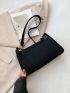 Crocodile Embossed Baguette Bag Fashion Black