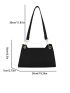 Crocodile Embossed Baguette Bag Fashion Black