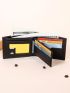 Letter Graphic Small Wallet Bifold Zip Front