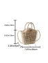 Mini Hollow Out Drawstring Design Straw Bag Vacation For Summer