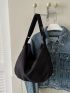 Minimalist Hobo Bag Medium Black Unisex