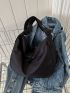 Minimalist Hobo Bag Medium Black Unisex