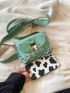 Crocodile Embossed Square Bag Chain Decor Mini