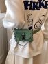 Crocodile Embossed Square Bag Chain Decor Mini