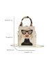 Mini Faux Pearl Detail Box Bag Fashion Twilly Scarf Decor