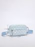 Quilted Square Bag Mini Holographic Blue