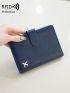 Airplane Graphic Passport Case RFID Blocking Blue