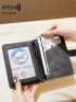 Airplane Graphic Passport Case RFID Blocking Gray