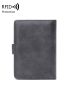 Airplane Graphic Passport Case RFID Blocking Gray