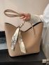 Twilly Scarf Decor Shoulder Tote Bag Elegant