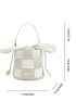 Letter Detail Braided Detail Know Detail Bucket Bag Fashion White