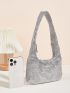 Rhinestone Decor Hobo Bag Top Handle Glamorous For Party