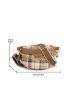 Plaid Pattern Fanny Pack With Zipper Chain Decor Fashionable