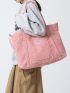 Oversized Hobo Bag Casual Letter Embroidered Nylon