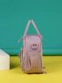 Mini Classic Backpack Clear Panel Cartoon Dinosaur Decor Double Handle Fashionable